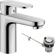 Vernis Blend Single lever basin mixer 100 with metal pop-up waste set