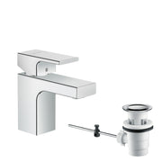 Vernis Shape Single lever basin mixer 70 with pop-up waste set
