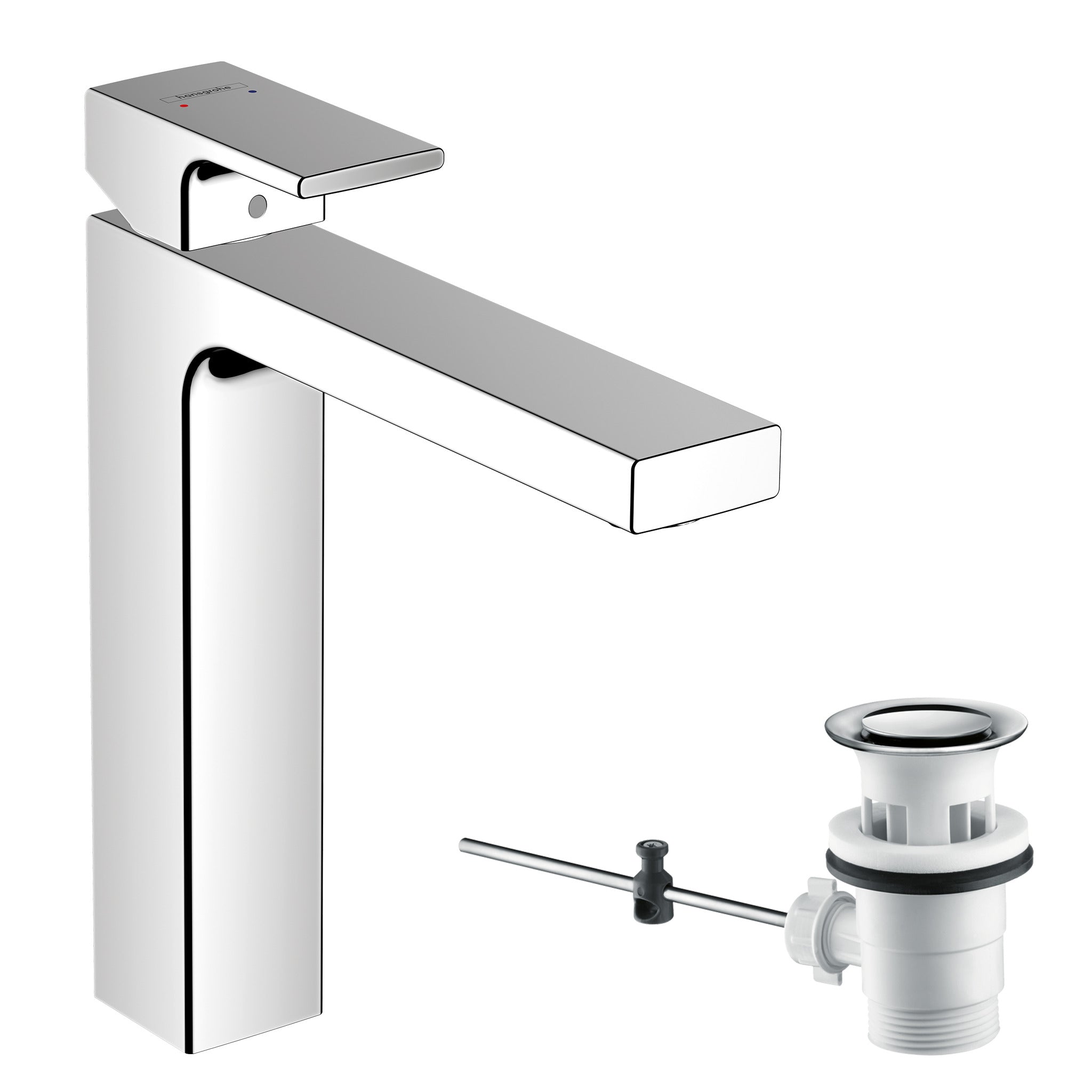 Vernis Shape Single lever basin mixer 190 with pop-up waste set