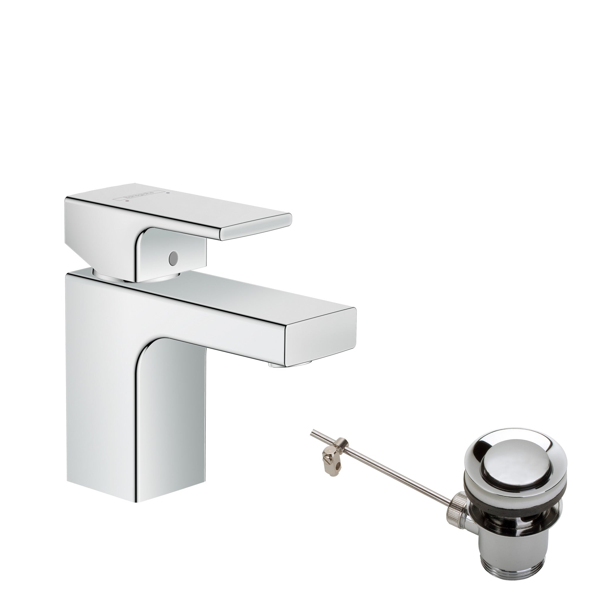 Vernis Shape Single lever basin mixer 70 with metal pop-up waste set
