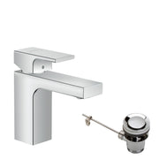 Vernis Shape Single lever basin mixer 100 with metal pop-up waste set