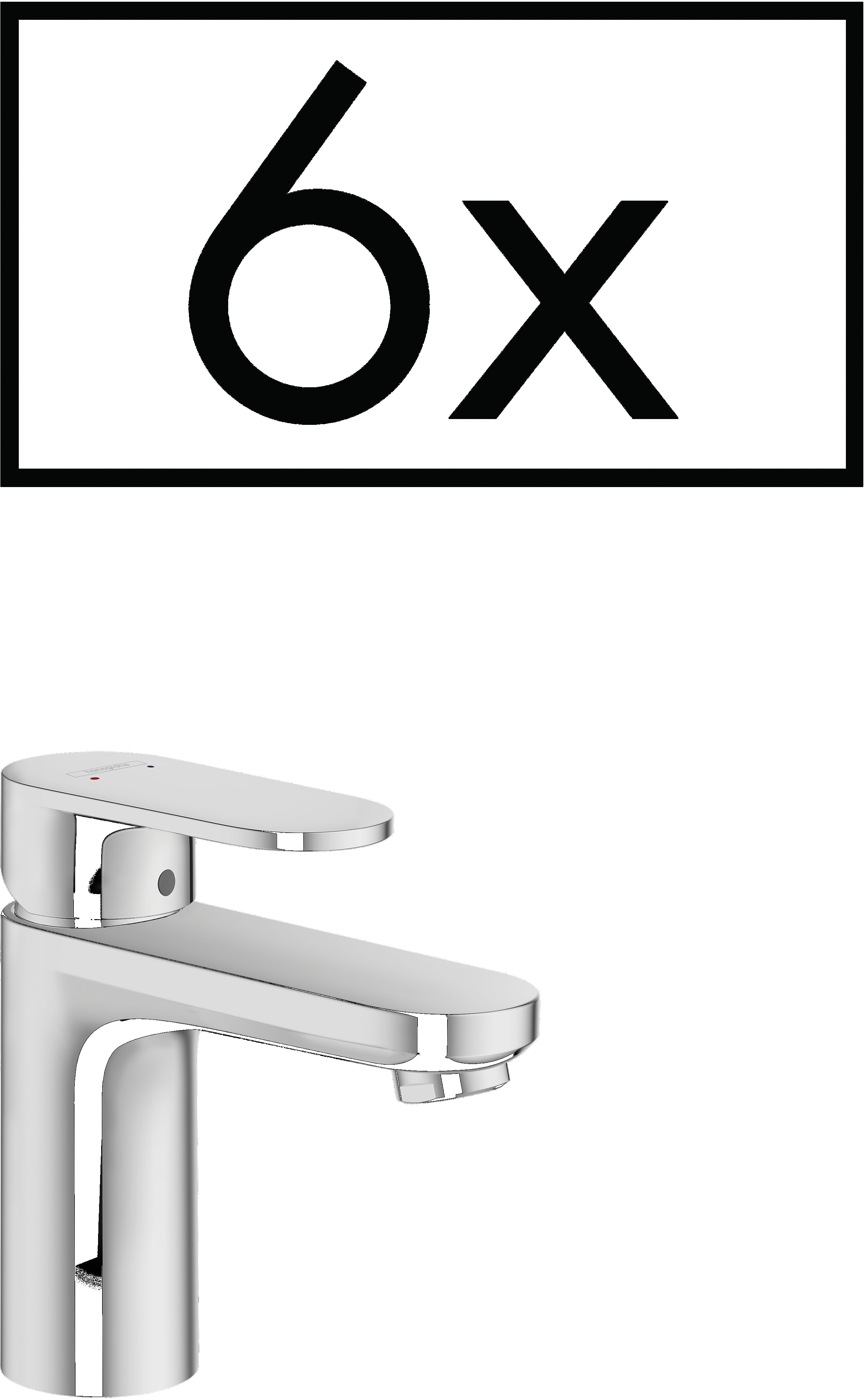 Vernis Blend Single lever basin mixer 70 with pop-up waste set project pack (6 pcs.)