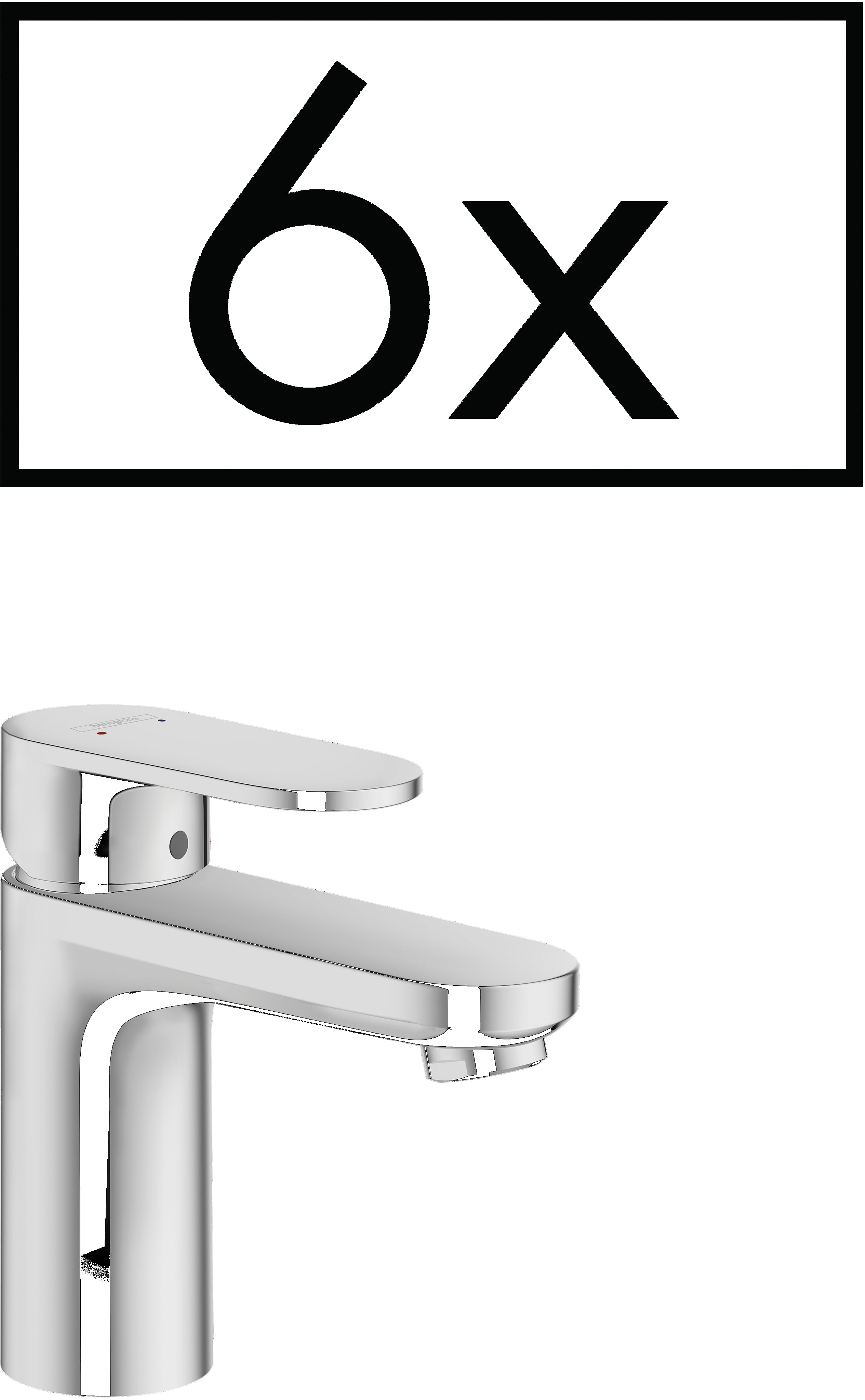 Vernis Blend Single lever basin mixer 100 with pop-up waste set project pack (6 pcs.)