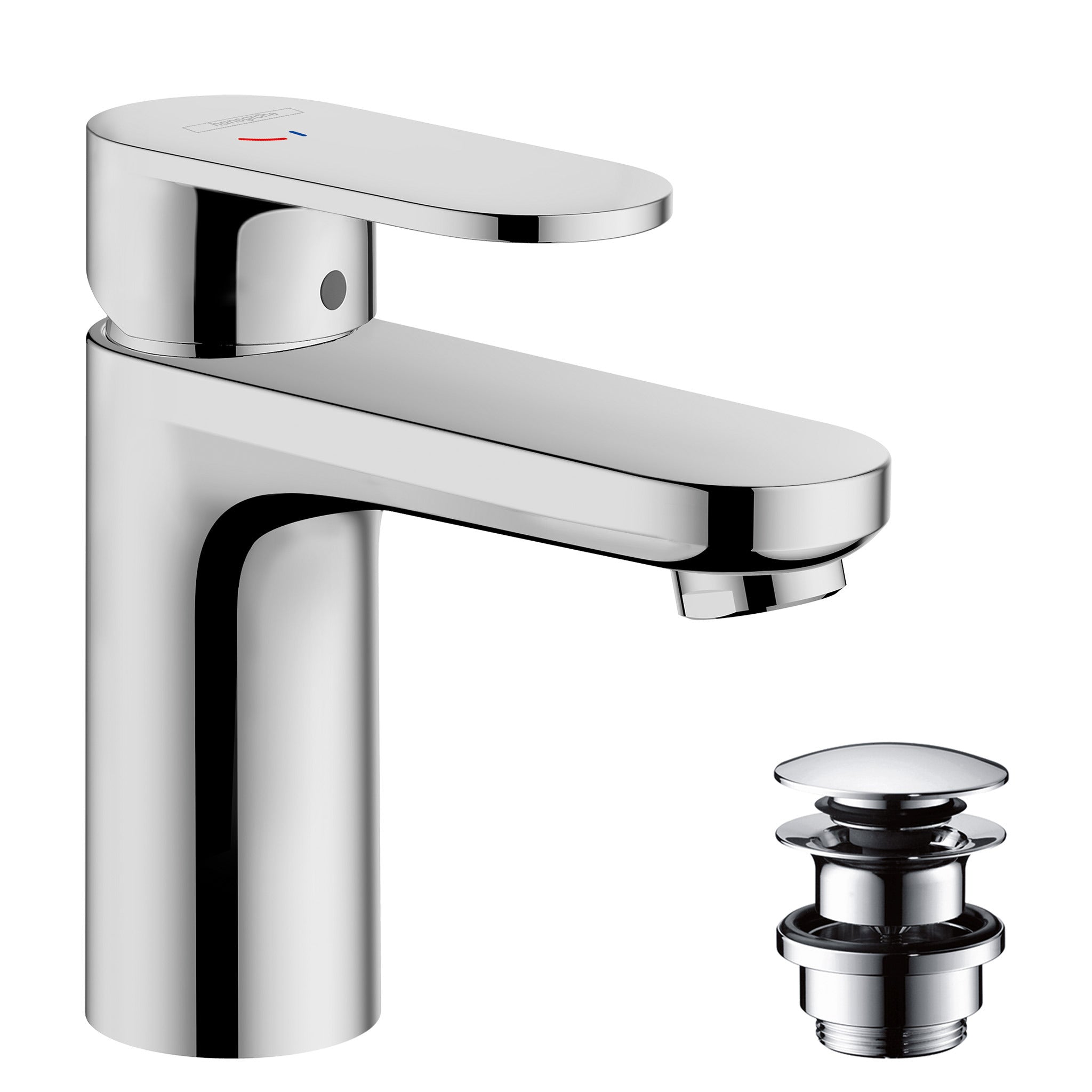 Vernis Blend Single lever basin mixer 100 CoolStart with push-open waste set