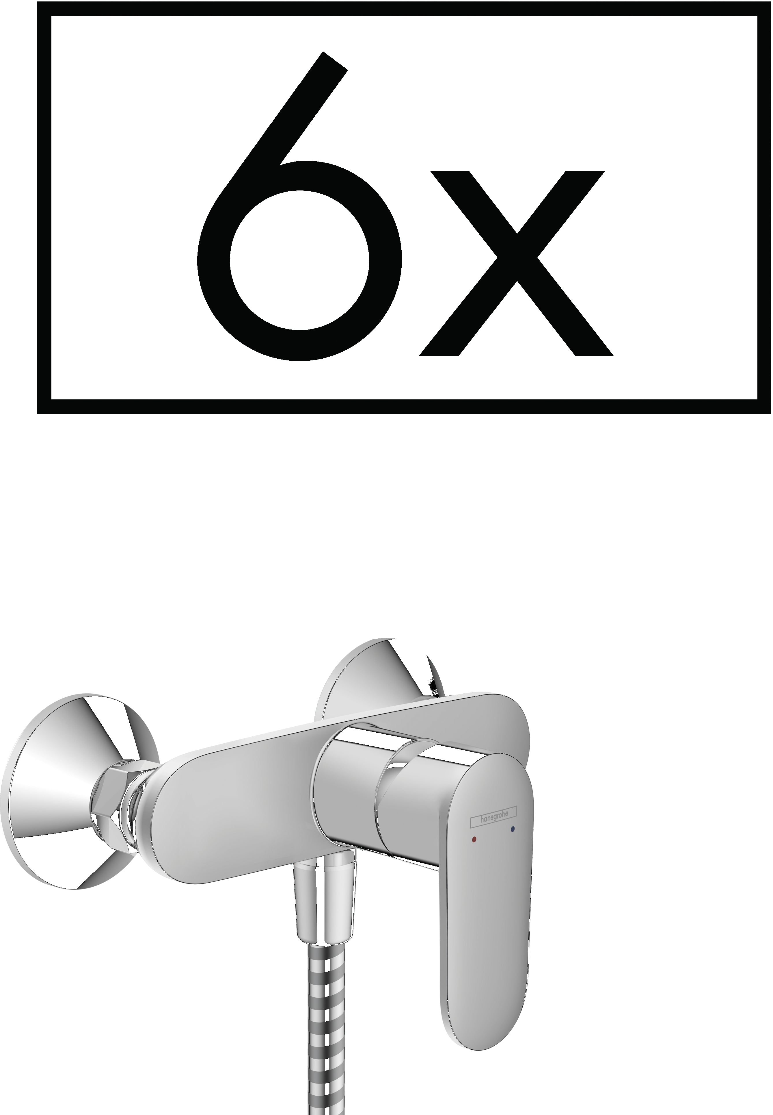 Vernis Blend Single lever shower mixer for exposed installation projects pack