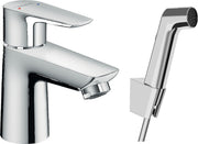 Talis E Single lever basin mixer with bidet spray and shower hose 160 cm