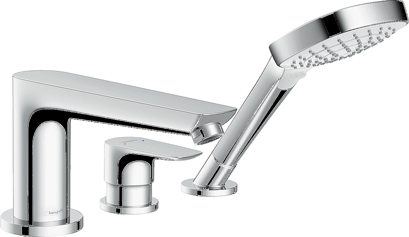 Talis E 3-hole rim-mounted single lever bath mixer for Secuflex