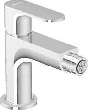 Rebris S Single lever bidet mixer with metal pop-up waste set