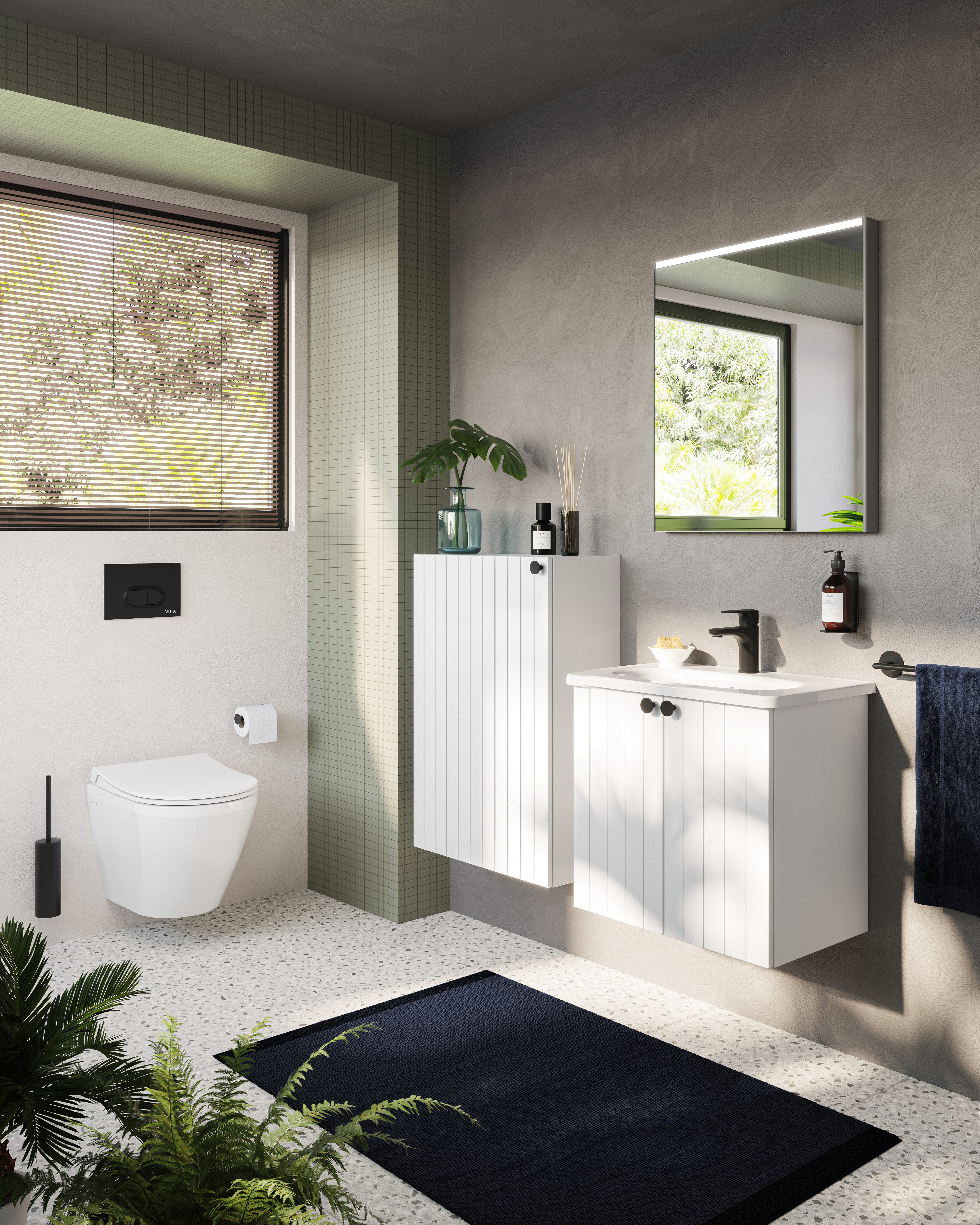 Vanity Basin, 60 cm One Tap Hole, With Overflow Hole, Short Projection