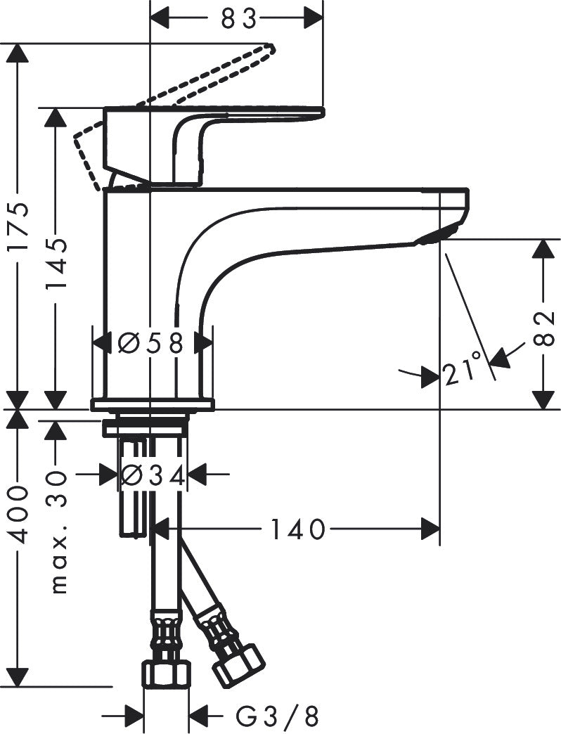 Rebris S Single lever bath mixer Monotrou