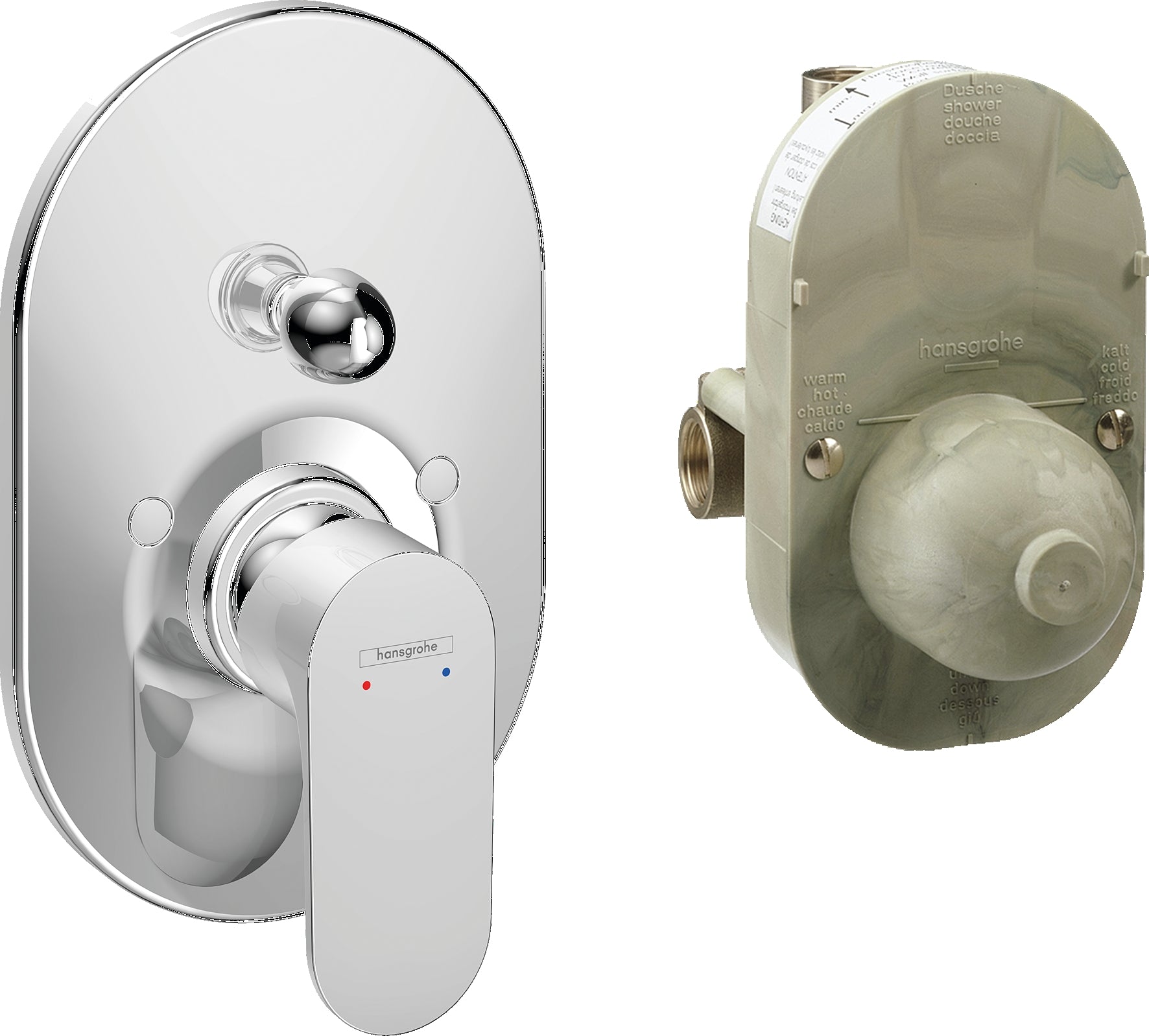Rebris S Single lever bath mixer set for concealed installation