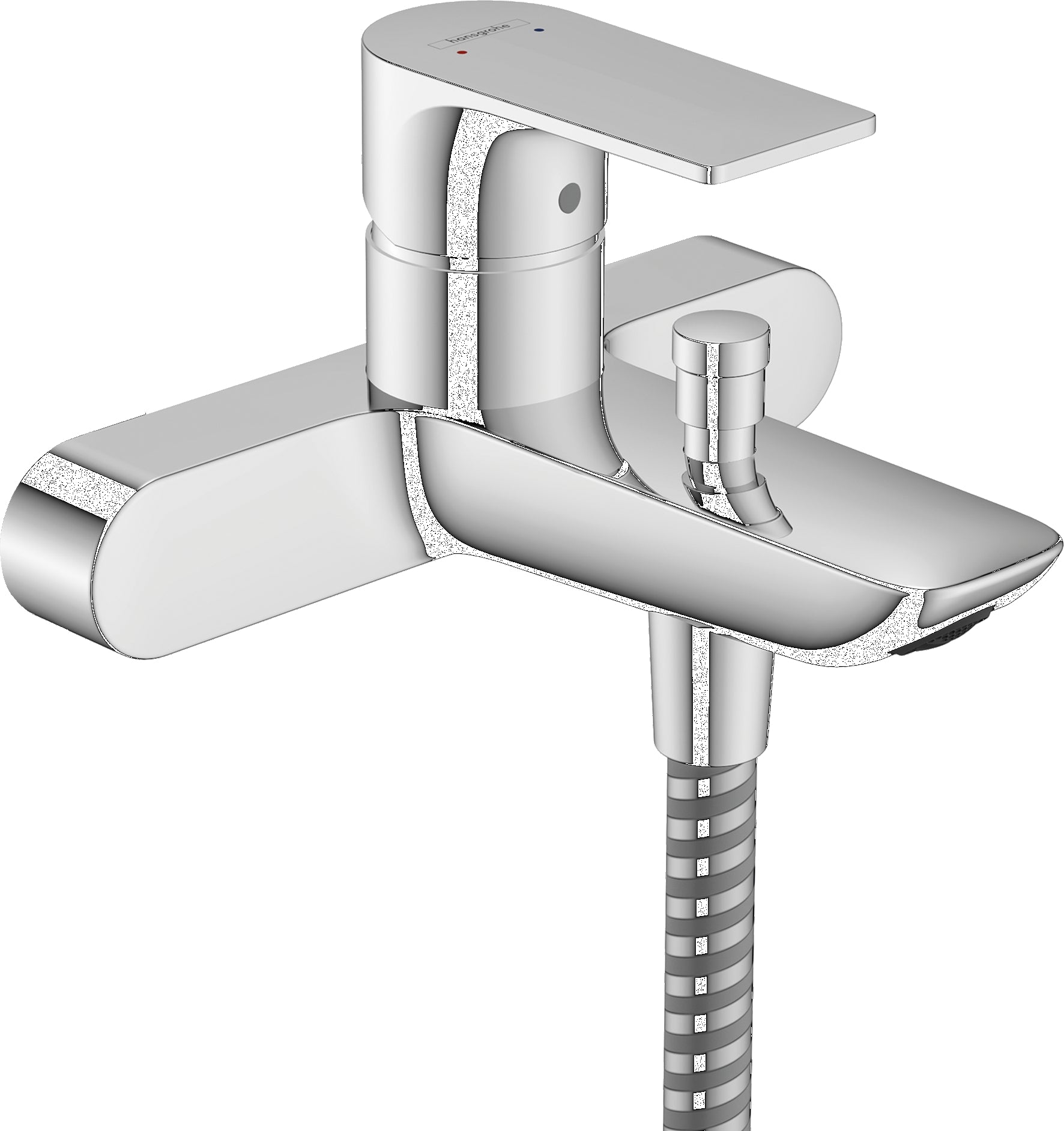Rebris E Single lever bath mixer for exposed installation with centre distance 15.3 cm