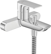 Rebris E Single lever bath mixer for exposed installation with centre distance 15.3 cm