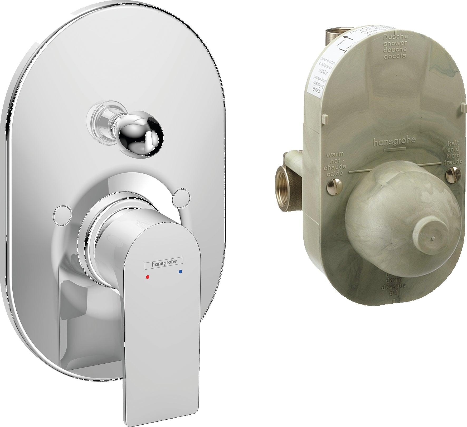 Rebris E Single lever bath mixer set for concealed installation