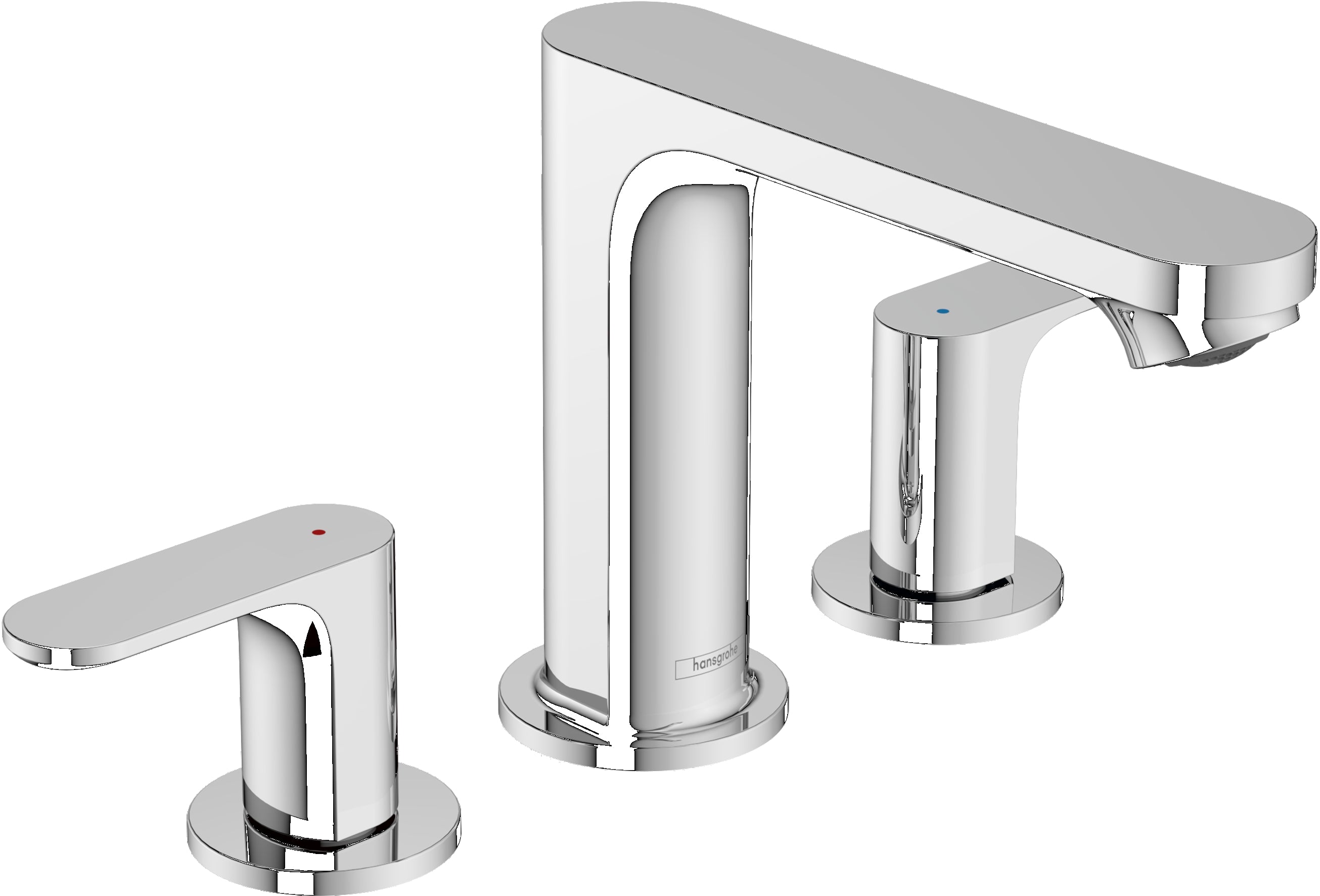 Rebris S 3-hole basin mixer 110 with pop-up waste set