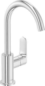 Rebris S Single lever basin mixer 210 with swivel spout and pop-up waste set