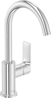 Rebris E Single lever basin mixer 210 with swivel spout and pop-up waste set