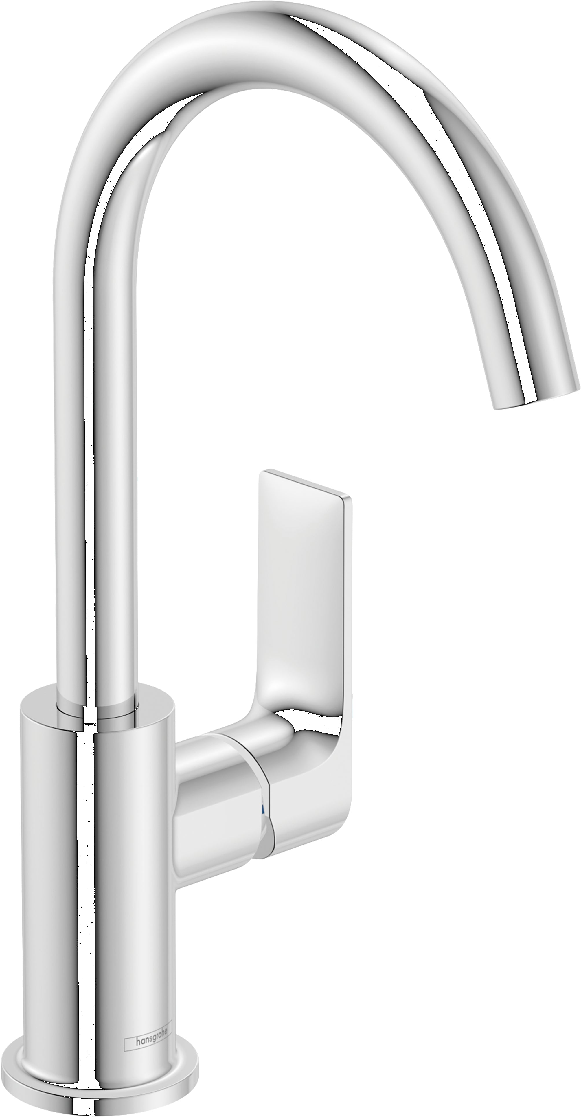 Rebris E Single lever basin mixer 210 with swivel spout and pop-up waste set
