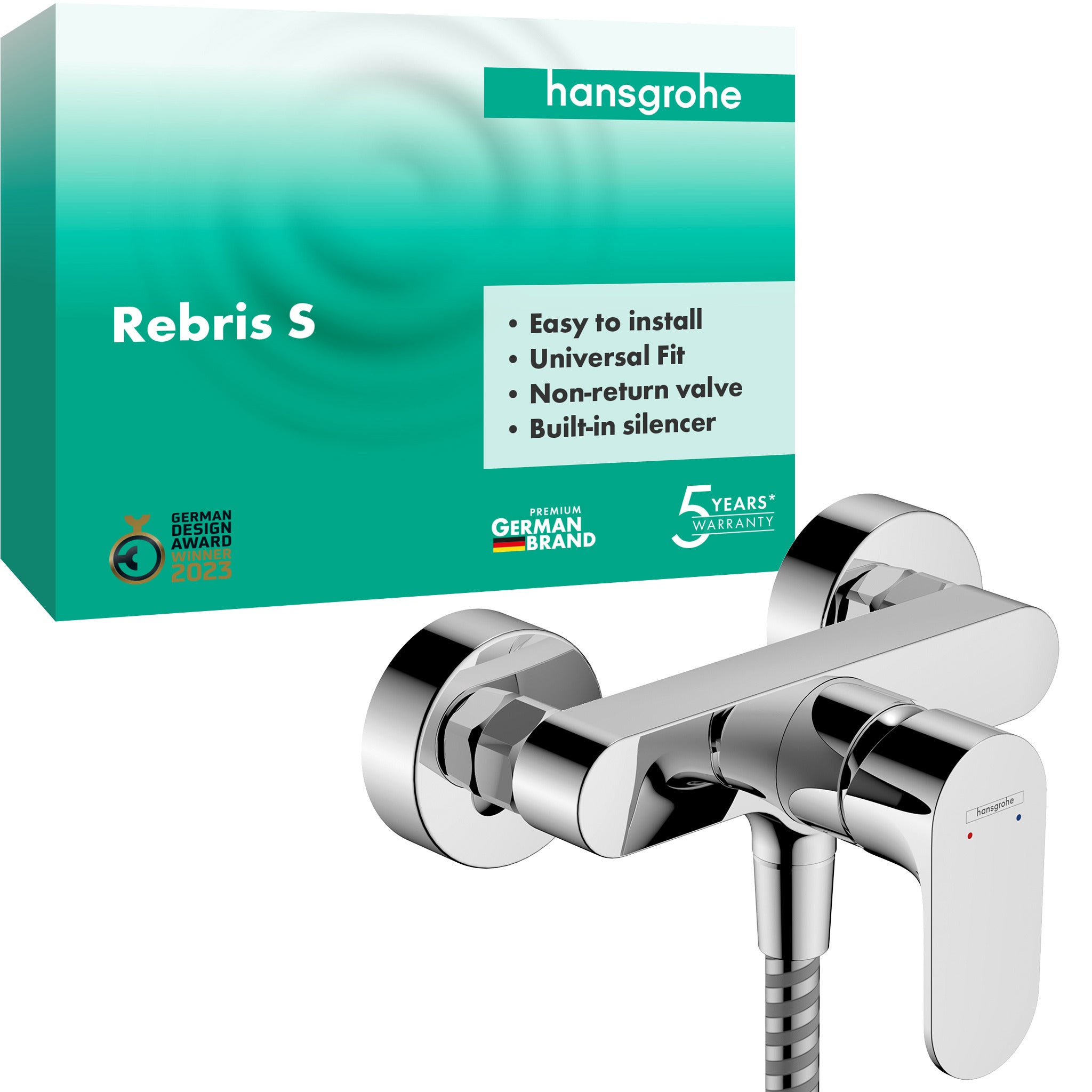 Rebris S Single lever shower mixer for exposed installation
