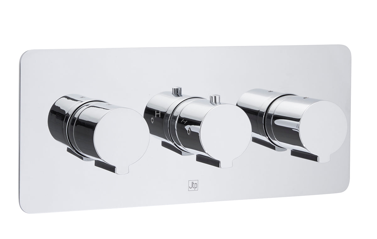 CURVE THERMOSTATIC SHOWER VALVE 2 OPTIONS HORIZONTAL