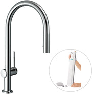 Talis M54 Single lever kitchen mixer 210 with pull-out spray and sBox, 2 spray modes