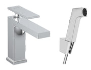 Tecturis E Single lever basin mixer 110 with bidette hand shower and shower hose 160 cm