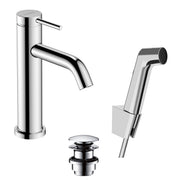 Tecturis S Single lever basin mixer 110 with bidette hand shower and shower hose 160 cm