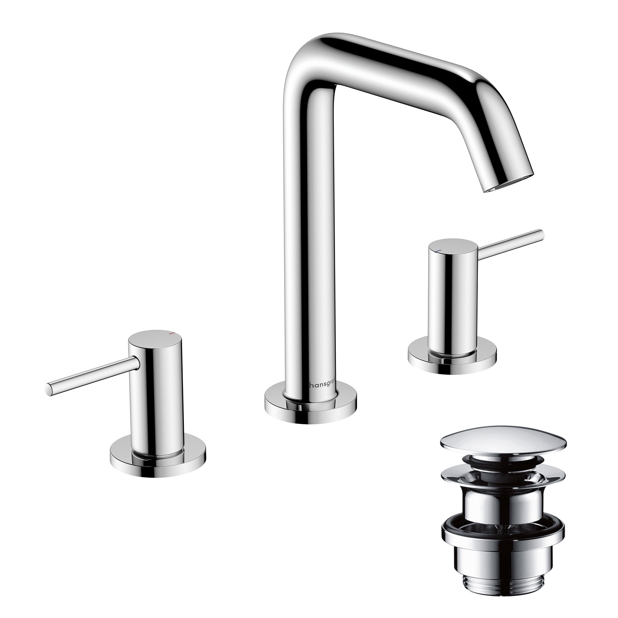 Tecturis S 3-hole basin mixer 150 EcoSmart+ with push-open waste set