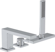 Tecturis E 3-hole rim mounted single lever bath mixer with sBox