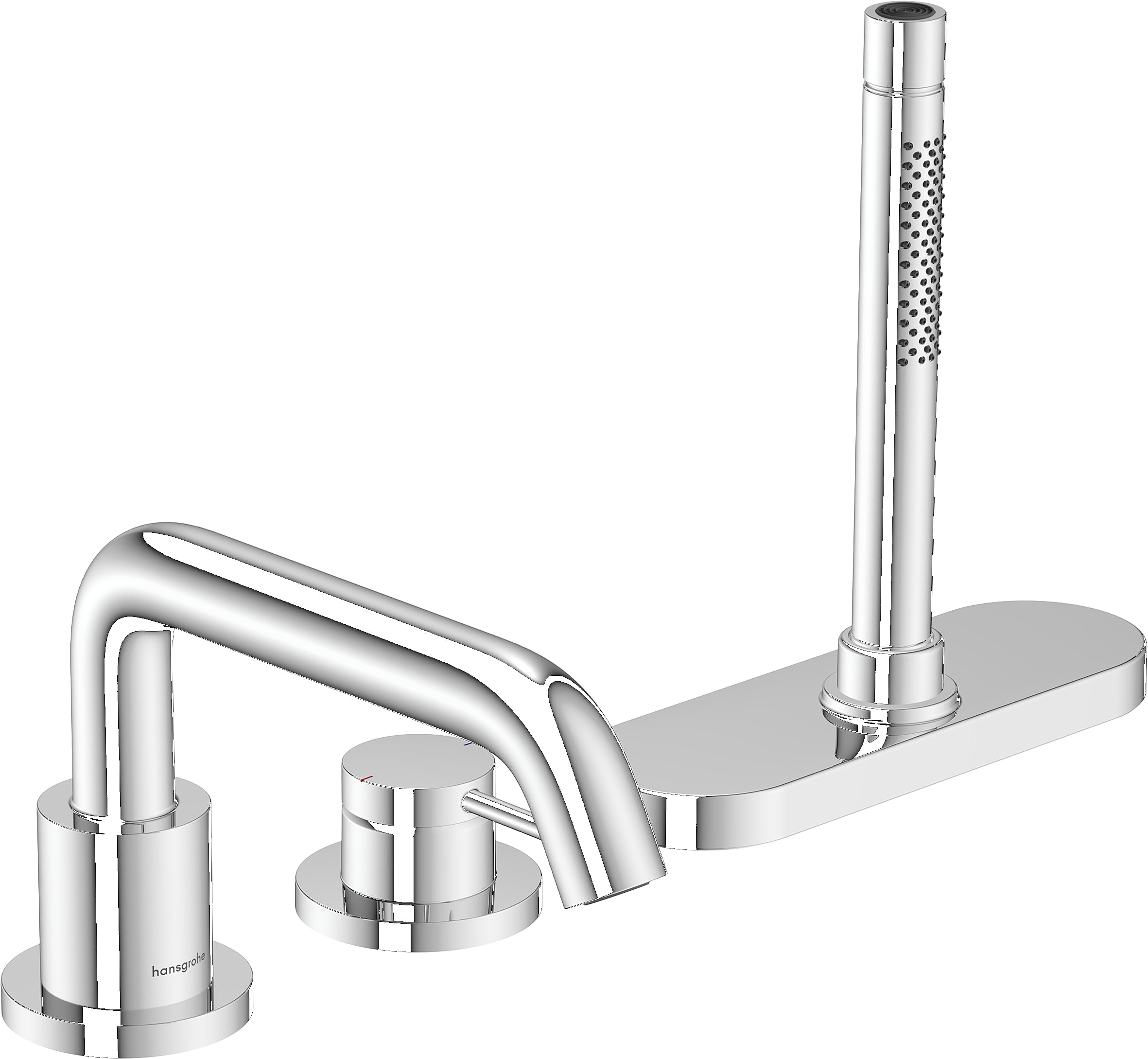 Tecturis S 3-hole rim mounted single lever bath mixer with sBox