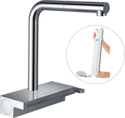 Aquno Select M81 Single lever kitchen mixer 250 with pull-out spout and sBox, 2 spray modes