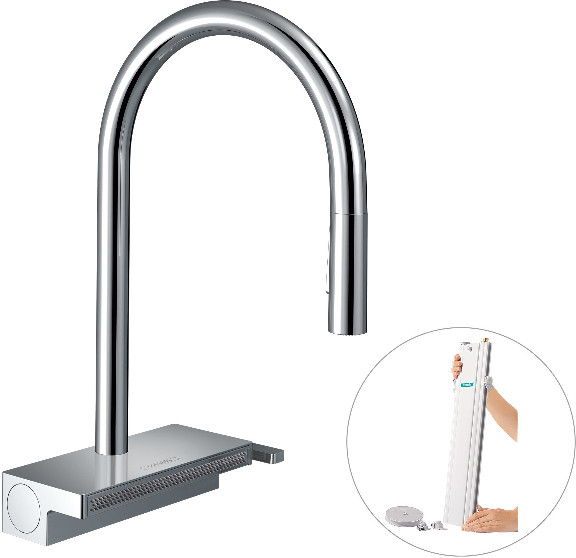 Aquno Select M81 Single lever kitchen mixer 170 with pull-out spray and sBox, 3 spray modes