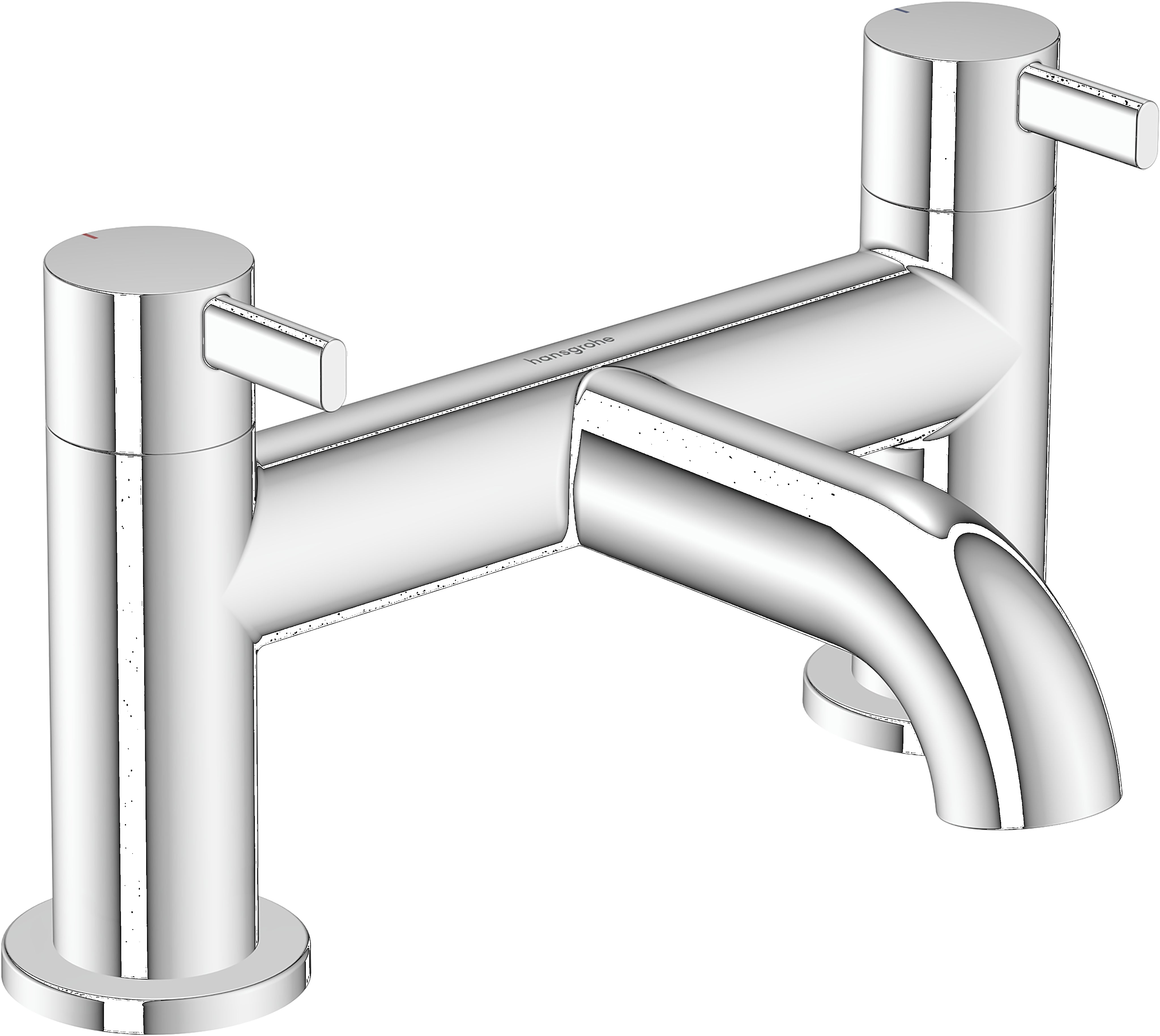 Zesis S 2-hole rim mounted bath mixer