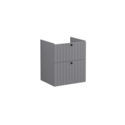 Root Groove Washbasin Unit, with two drawers, Matt Grey, without washbasin
