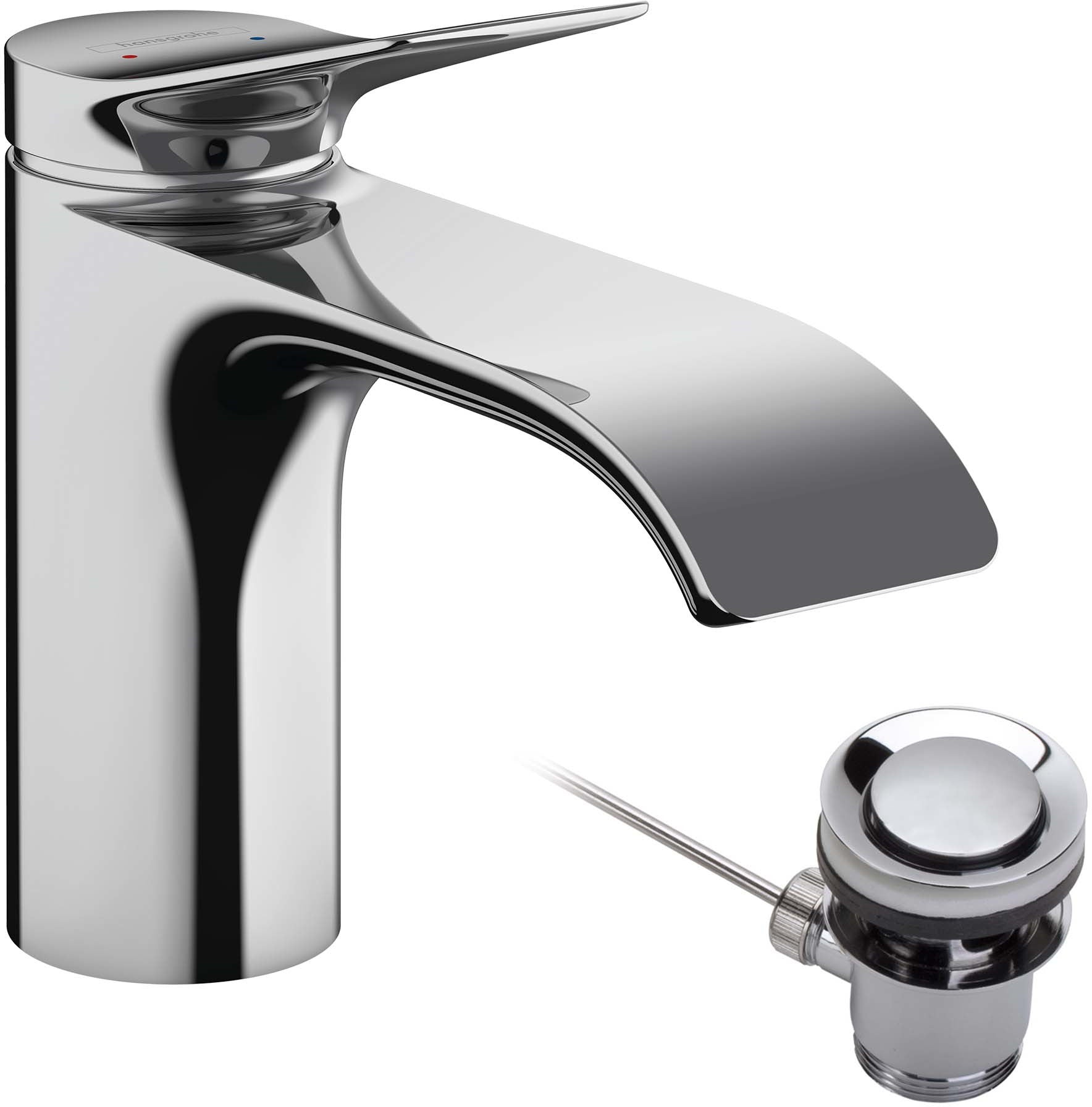 Vivenis Single lever basin mixer 80 with pop-up waste set