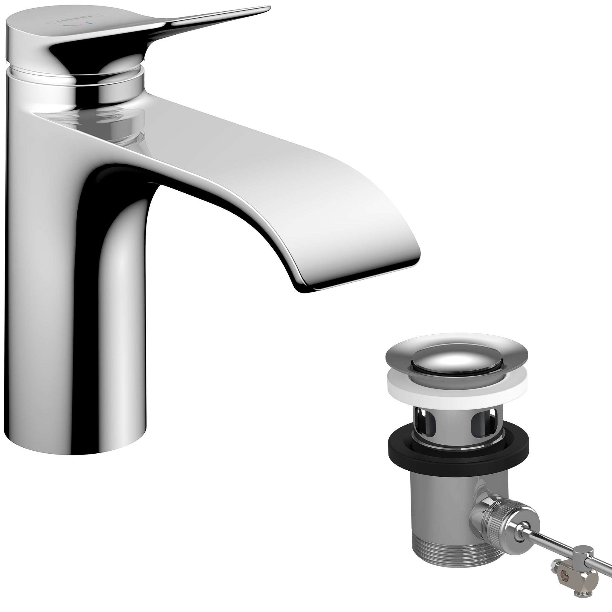 Vivenis Single lever basin mixer 80 CoolStart with pop-up waste set