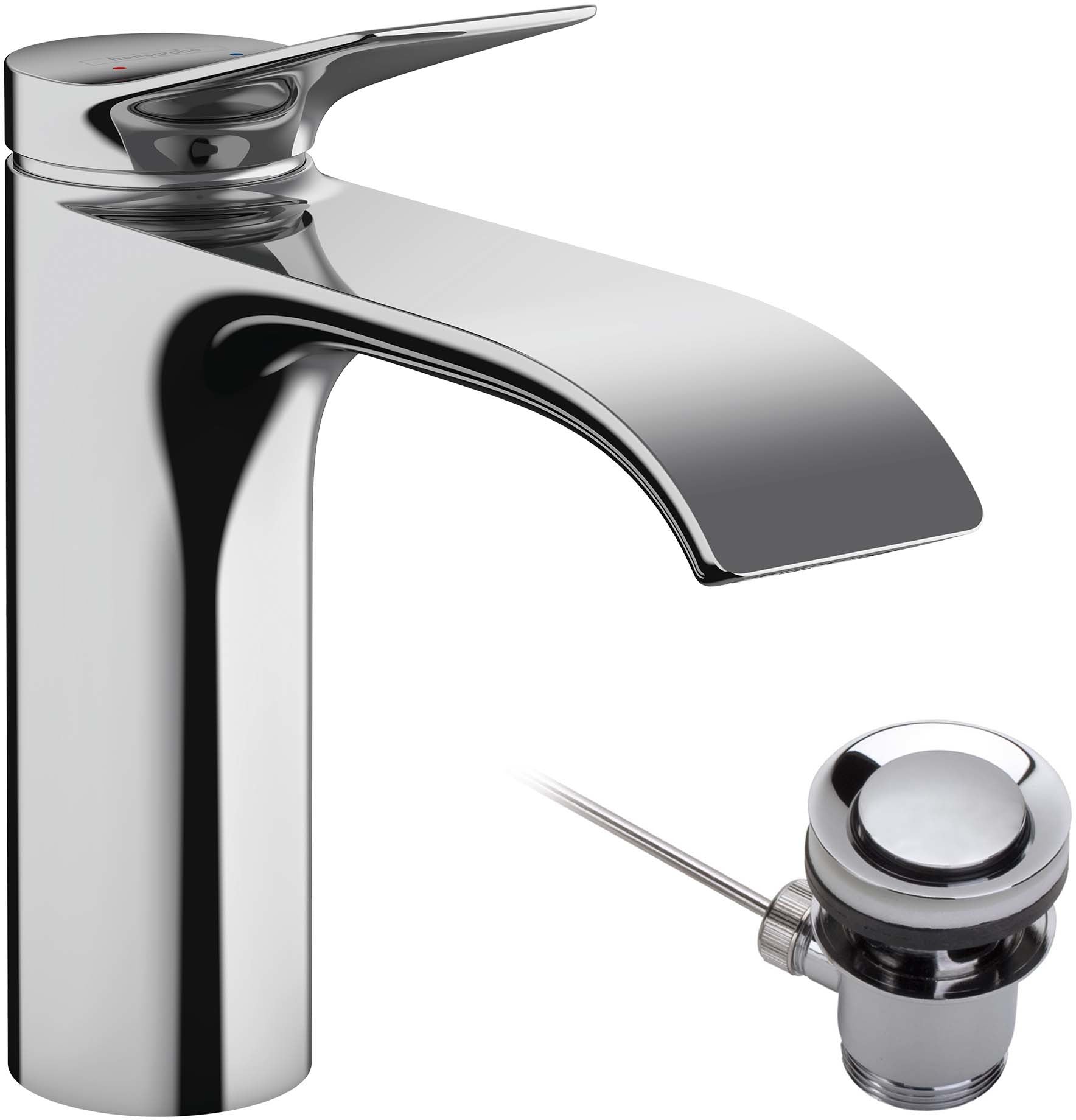 Vivenis Single lever basin mixer 110 with pop-up waste set