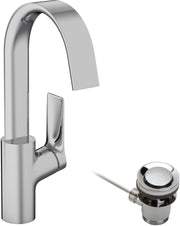 Vivenis Single lever basin mixer 210 with swivel spout and pop-up waste set
