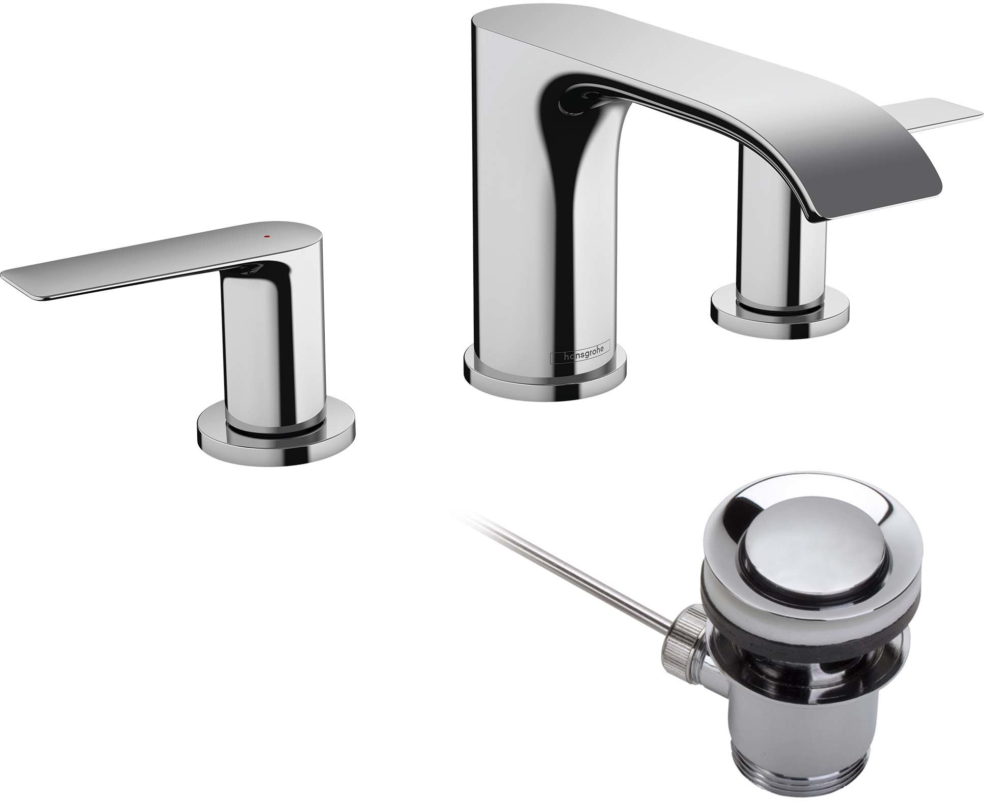 Vivenis 3-hole basin mixer 90 with pop-up waste set