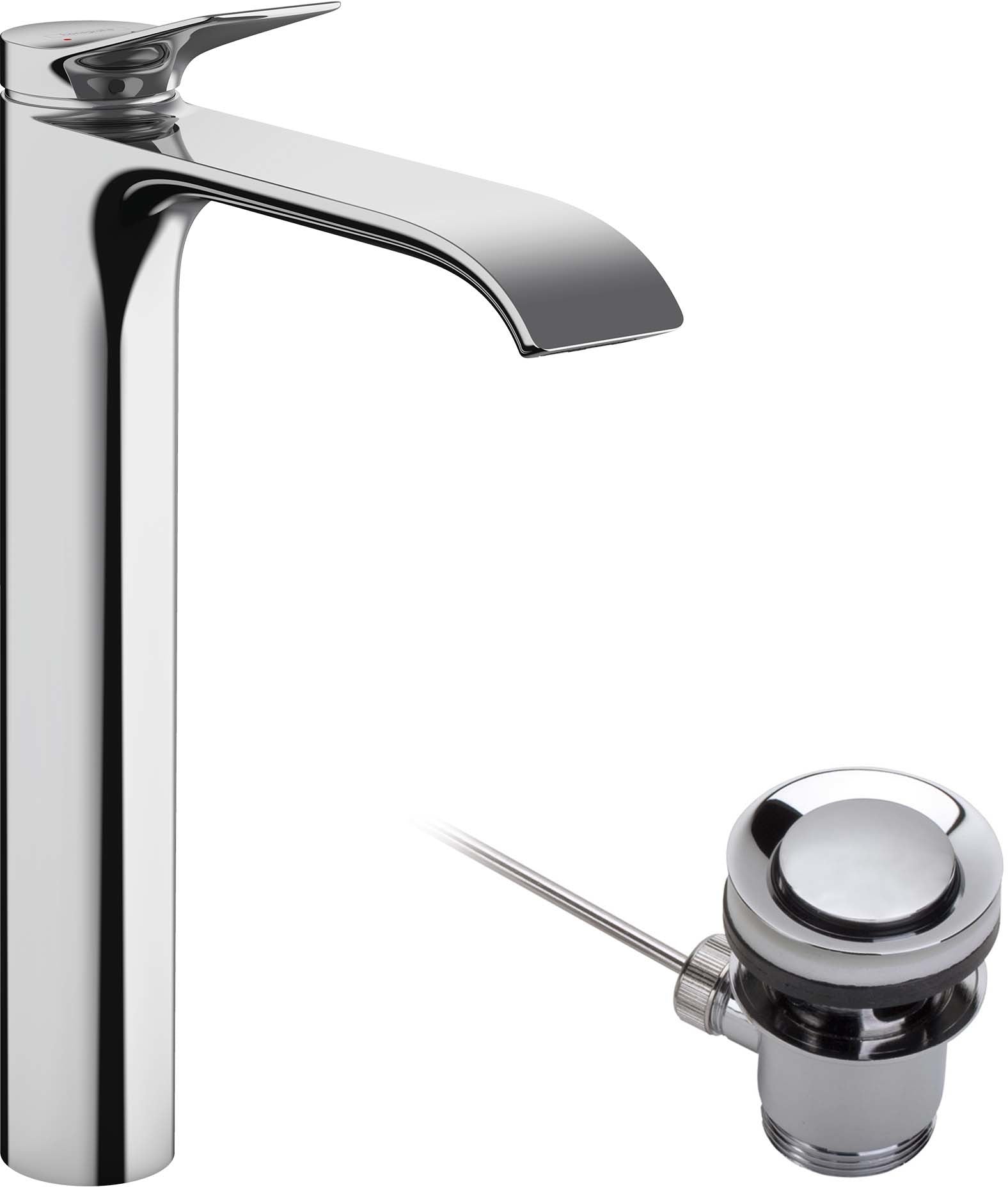 Vivenis Single lever basin mixer 250 for washbowls with pop-up waste set