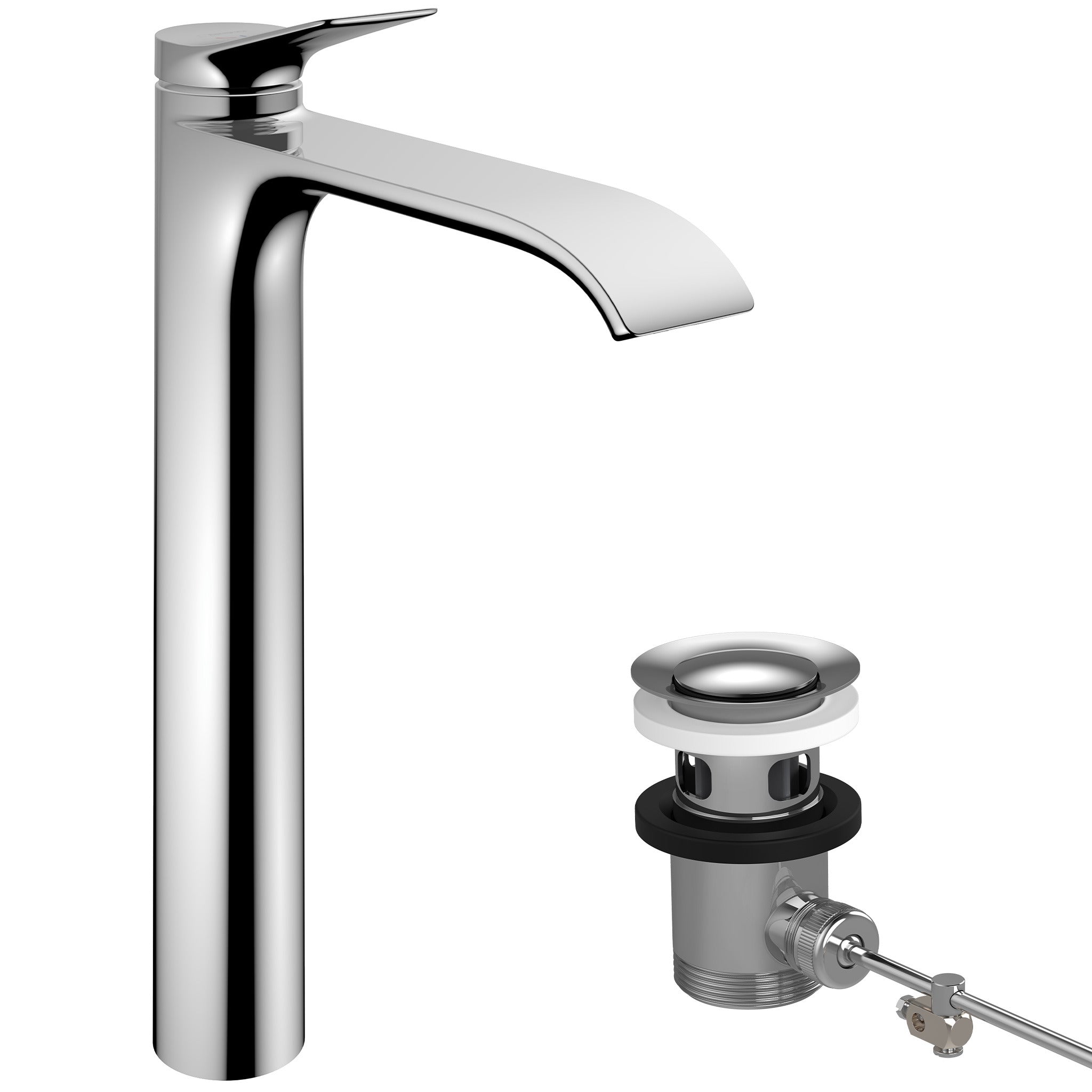 Vivenis Single lever basin mixer 250 CoolStart for washbowls with pop-up waste set