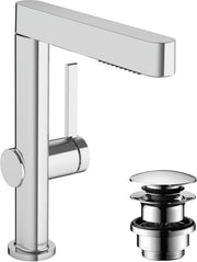 Finoris Single lever basin mixer 230 with pull-out spray, 2jet and push-open waste set