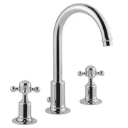 GROSVENOR 3 HOLE BASIN MIXER WITH SWIVEL SPOUT AND POP UP WASTE