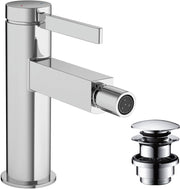 Finoris Single lever bidet mixer with push-open waste set