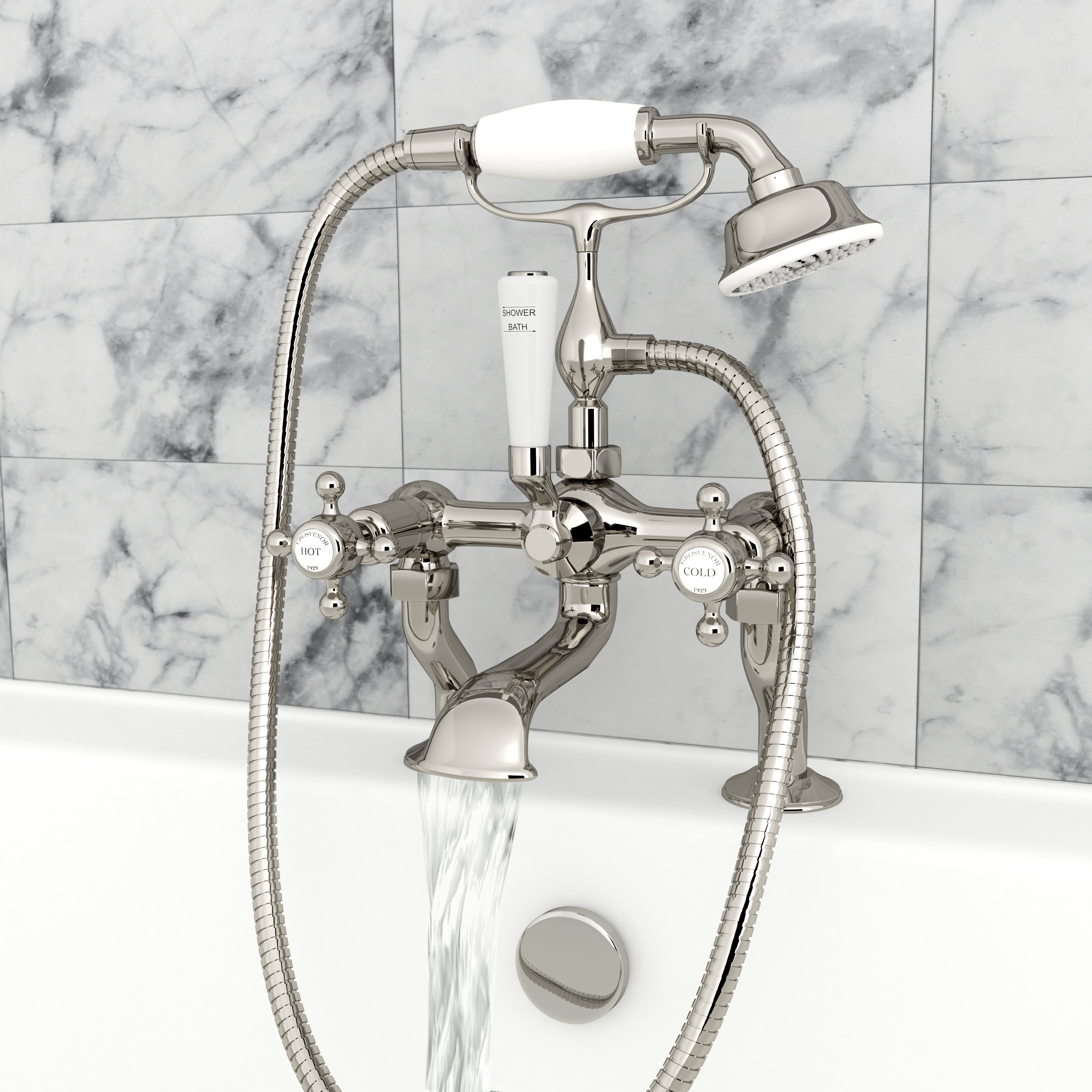 GROSVENOR DECK MOUNTED BATH SHOWER MIXER WITH KIT