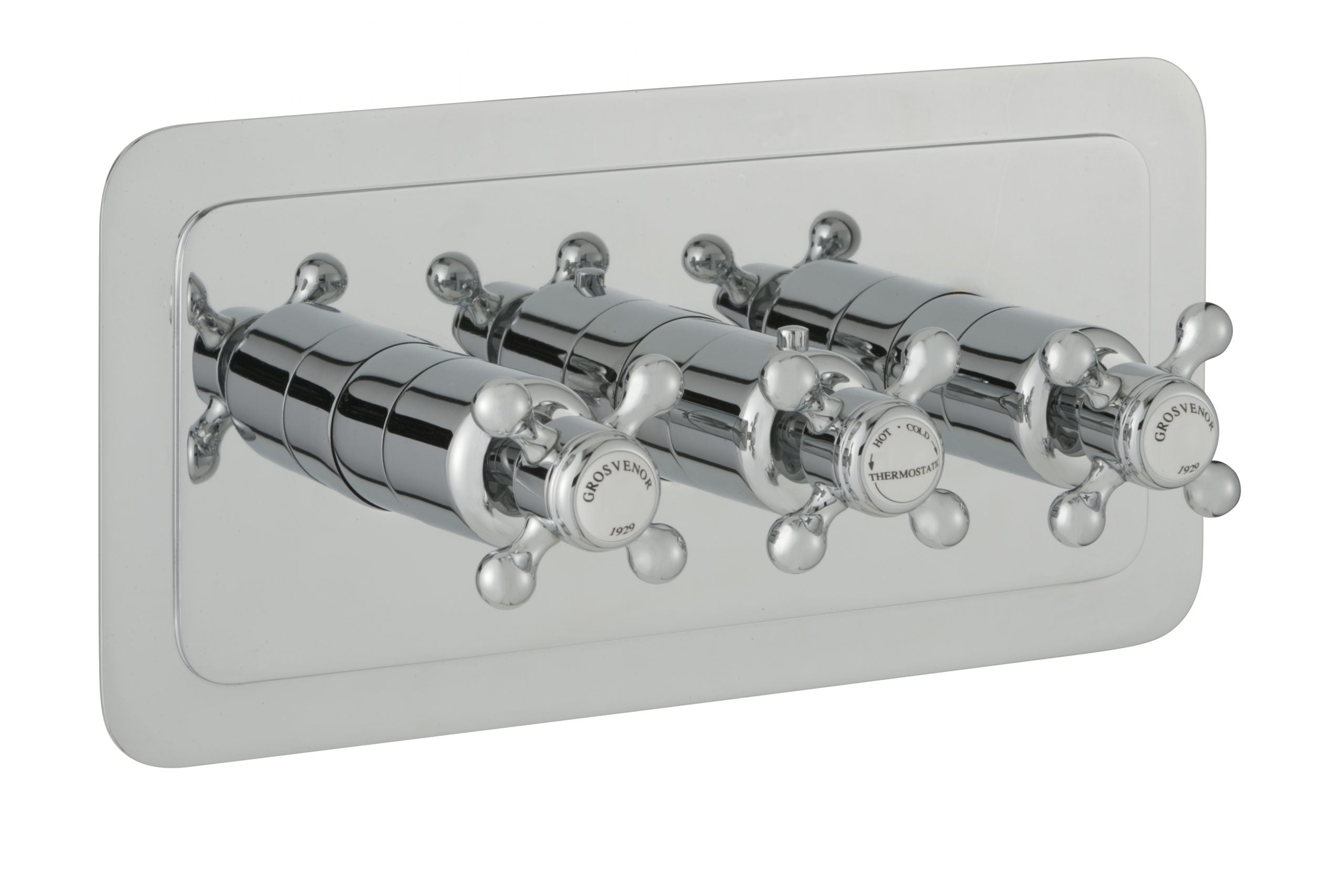 GROSVENOR THERMOSTATIC CONCEALED 2 OUTLET SHOWER VALVE HORIZONTAL