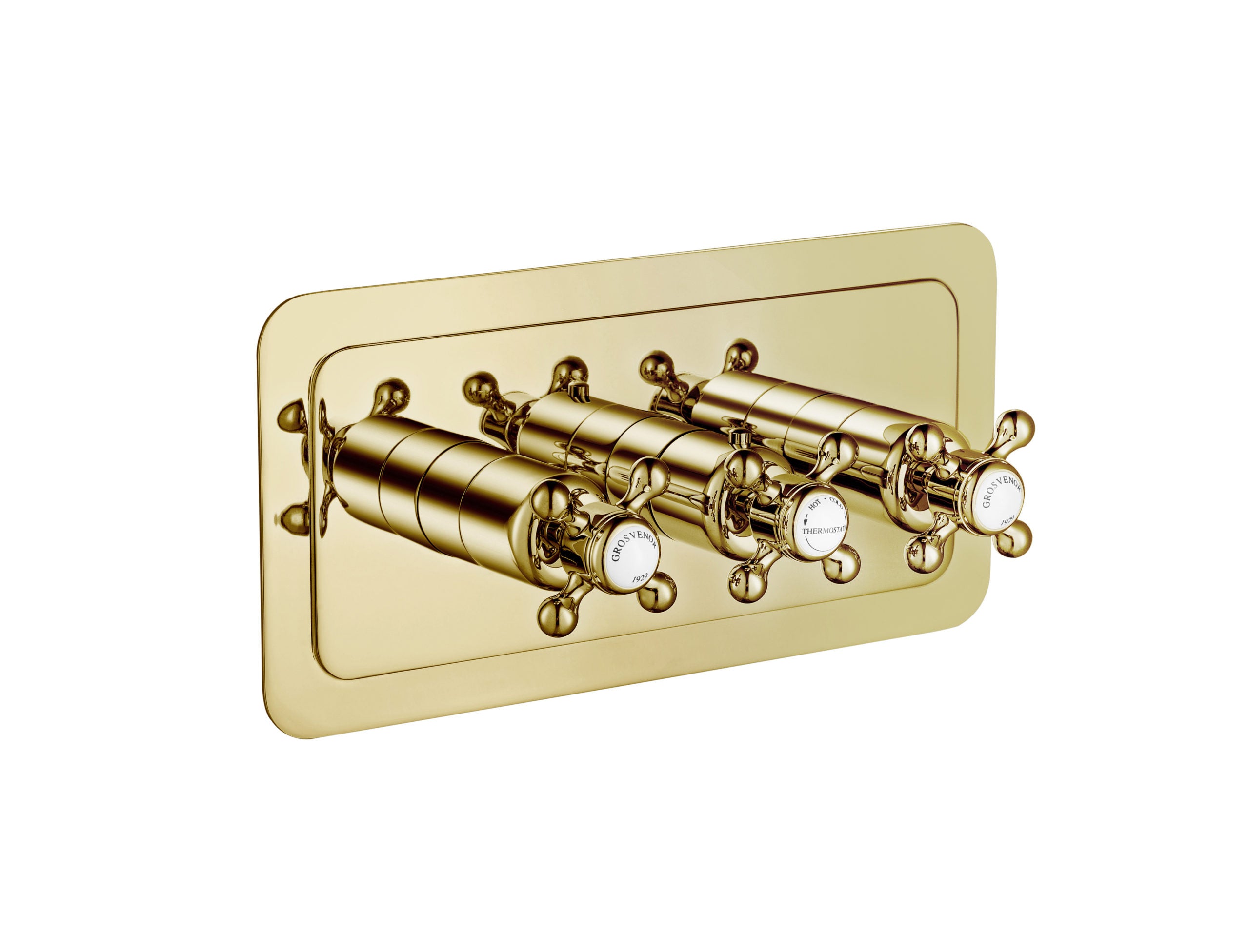 GROSVENOR THERMOSTATIC CONCEALED 2 OUTLET SHOWER VALVE HORIZONTAL
