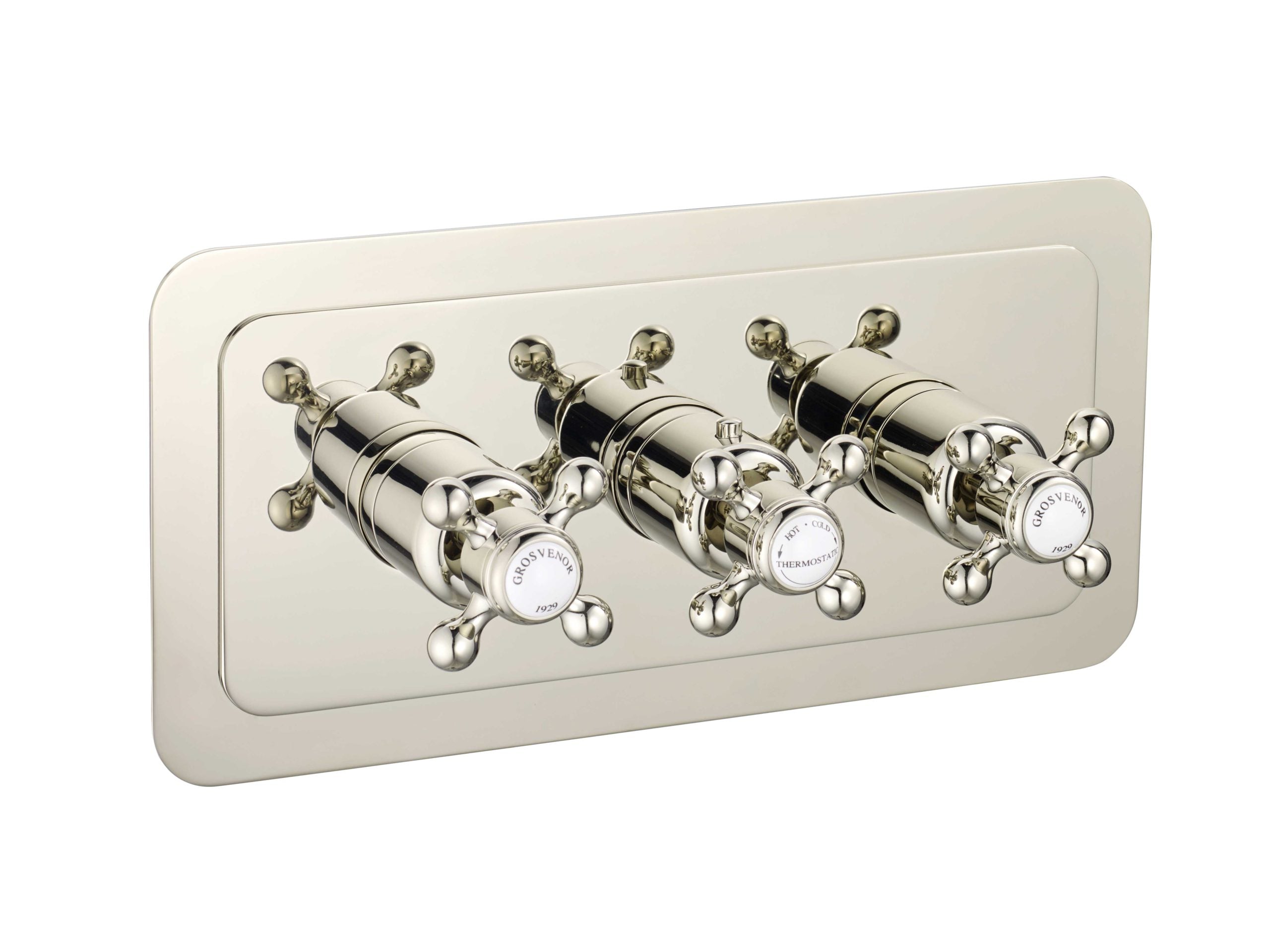 GROSVENOR THERMOSTATIC CONCEALED 2 OUTLET SHOWER VALVE HORIZONTAL