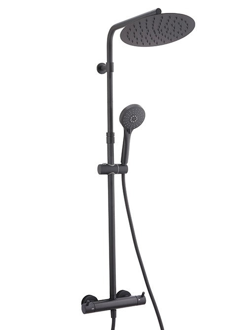 BLACK Shower Column Adjustable 'L' Riser