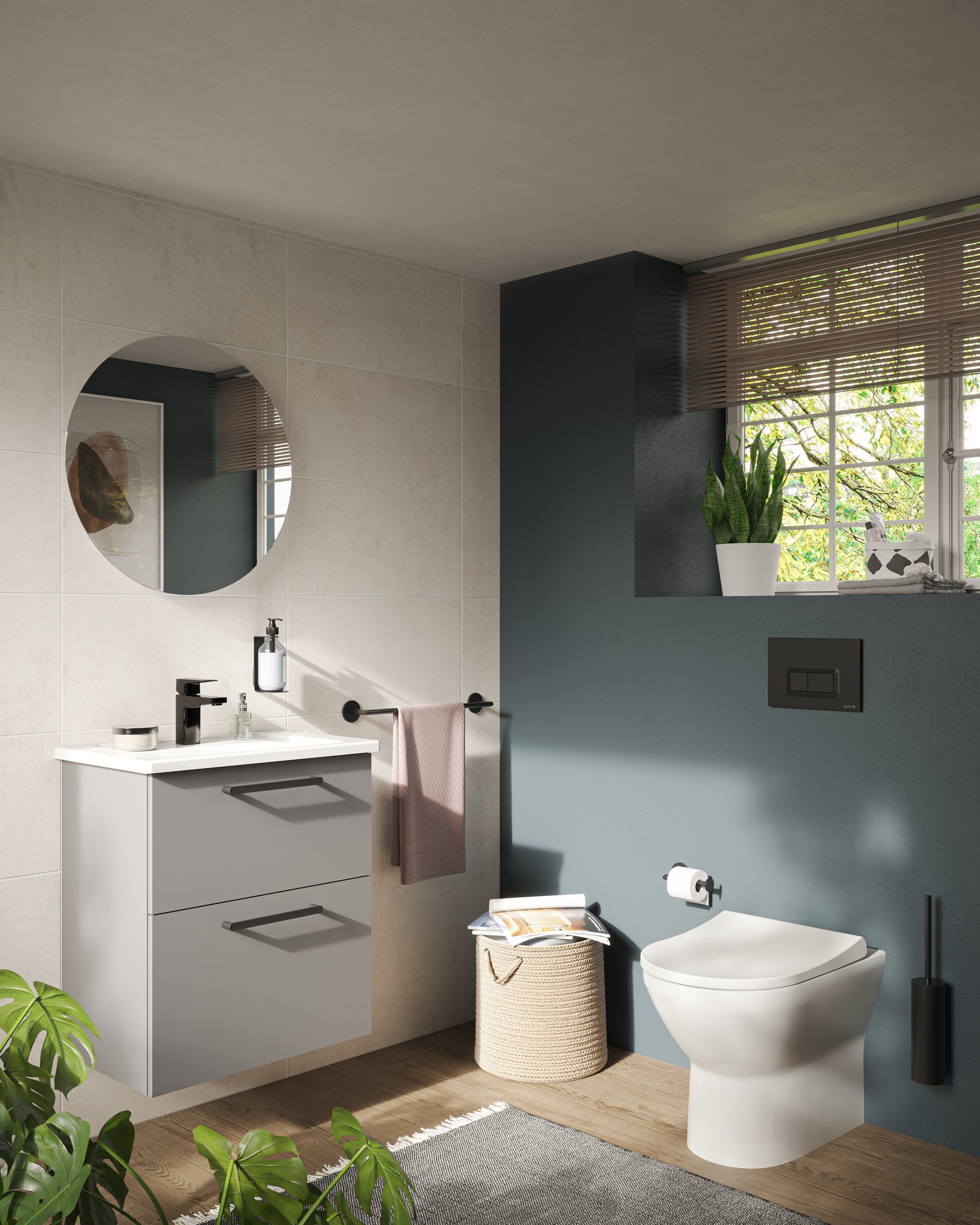 Vanity Basin, One Faucet Hole, With Overflow Hole, Short Projection, 60 cm